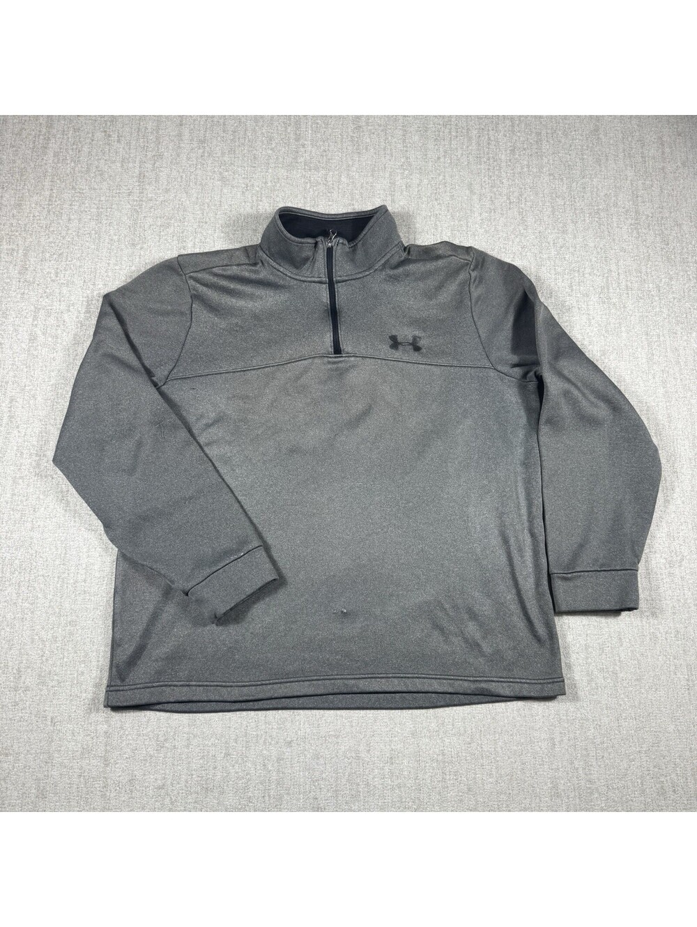 Under Armour 1/4 Zip Pullover Mens L Grey Coldgear Loose Fit Sweatshirt Fleece